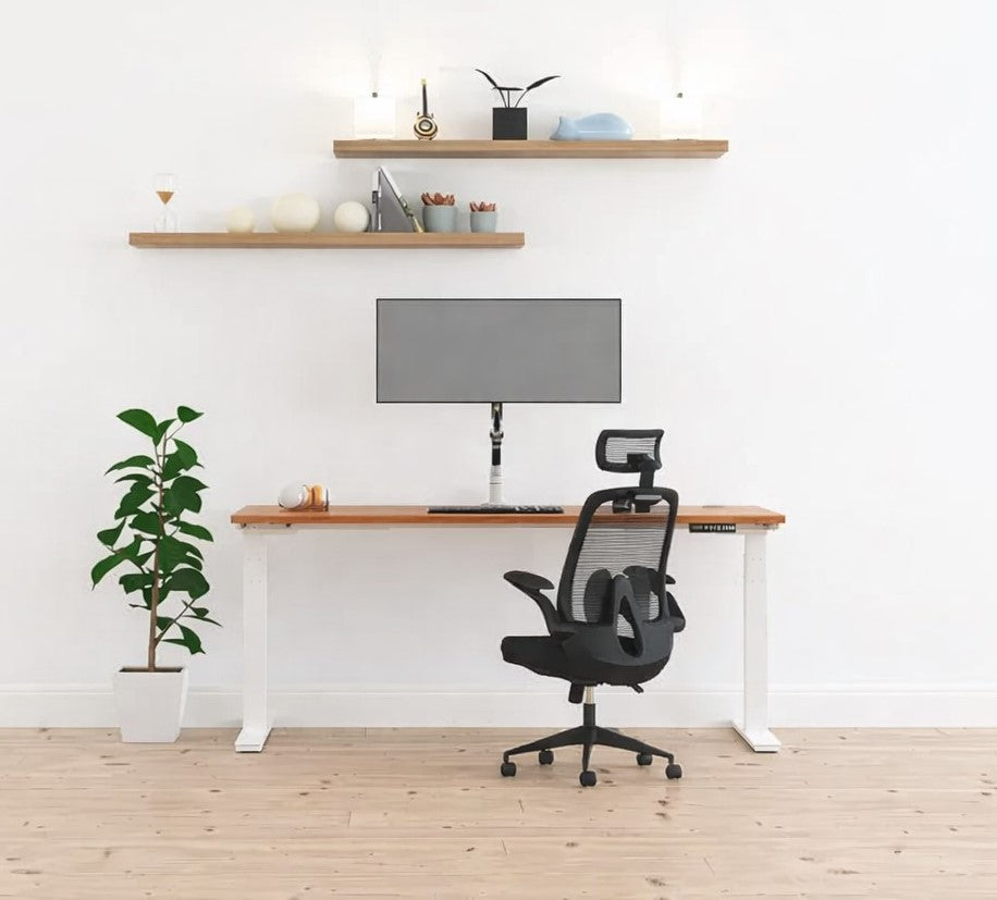 Air Height-Adjustable Slimline Desk With Cable Ports
