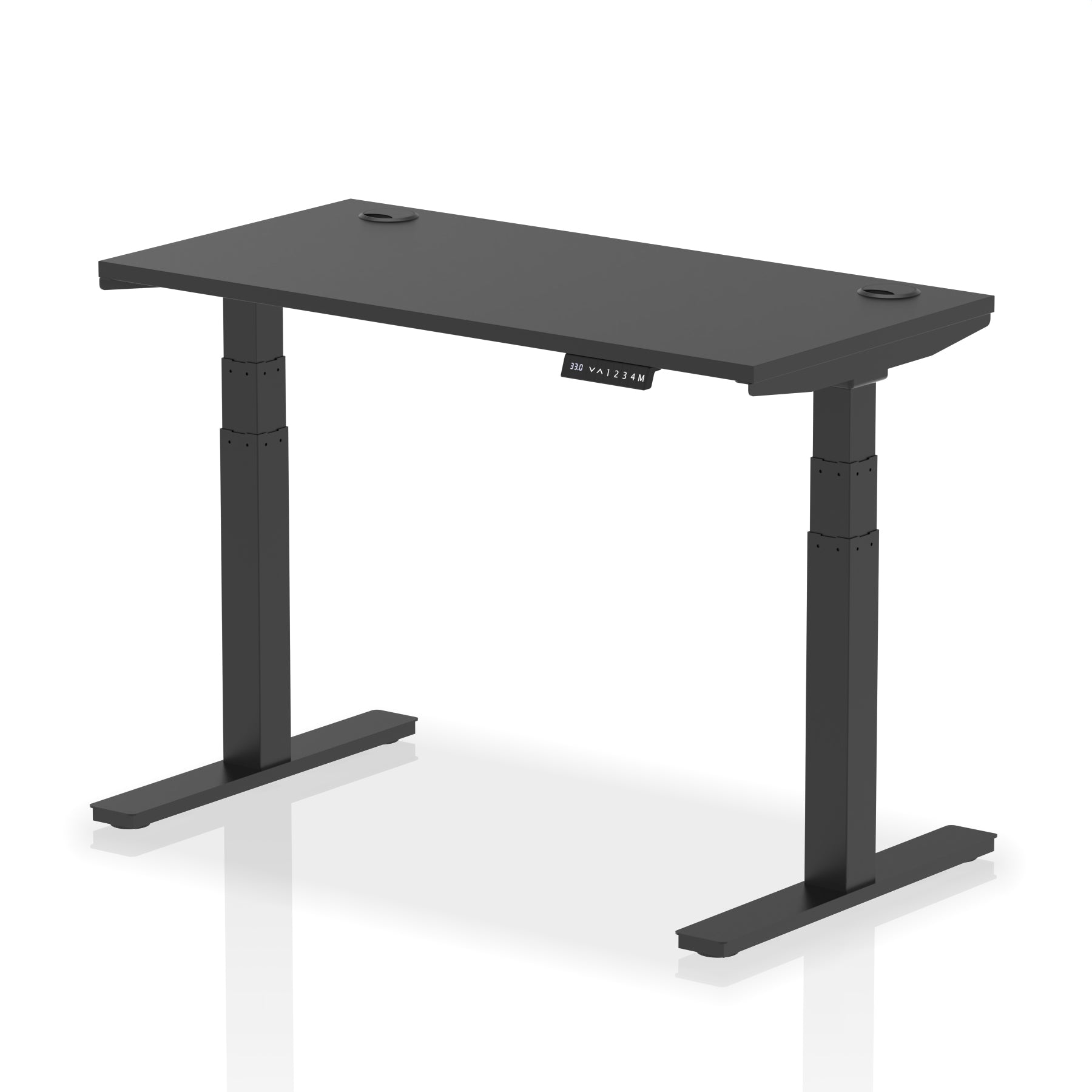 Air Height-Adjustable Black Series Slimline Desk With Cable Ports