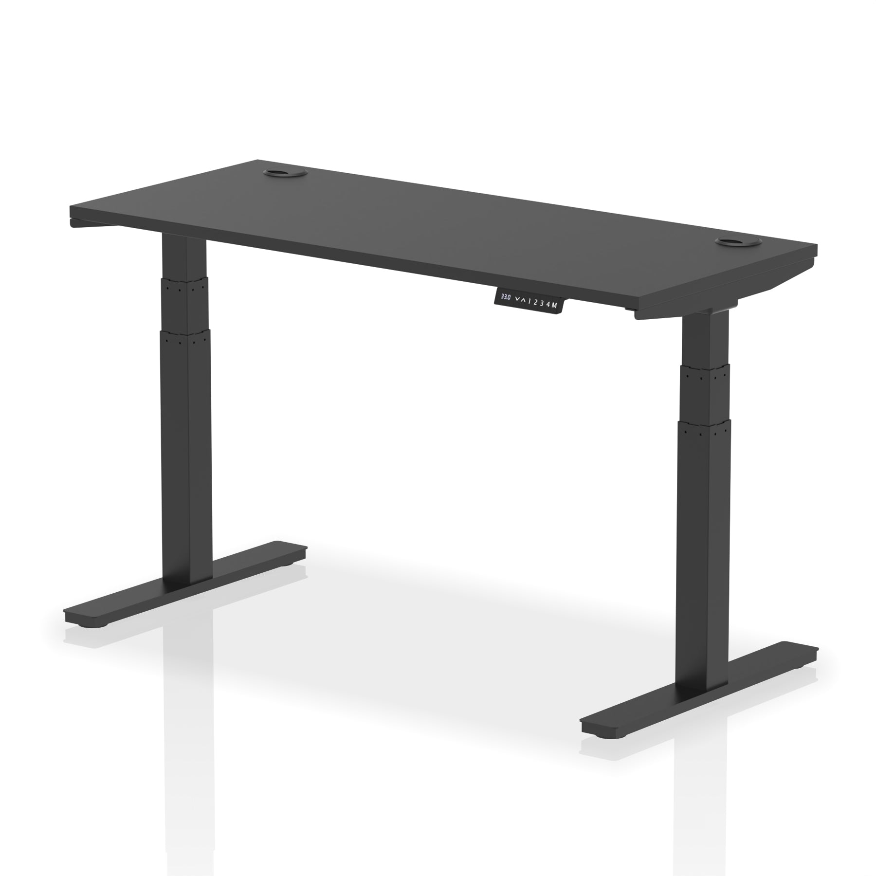 Air Height-Adjustable Black Series Slimline Desk With Cable Ports