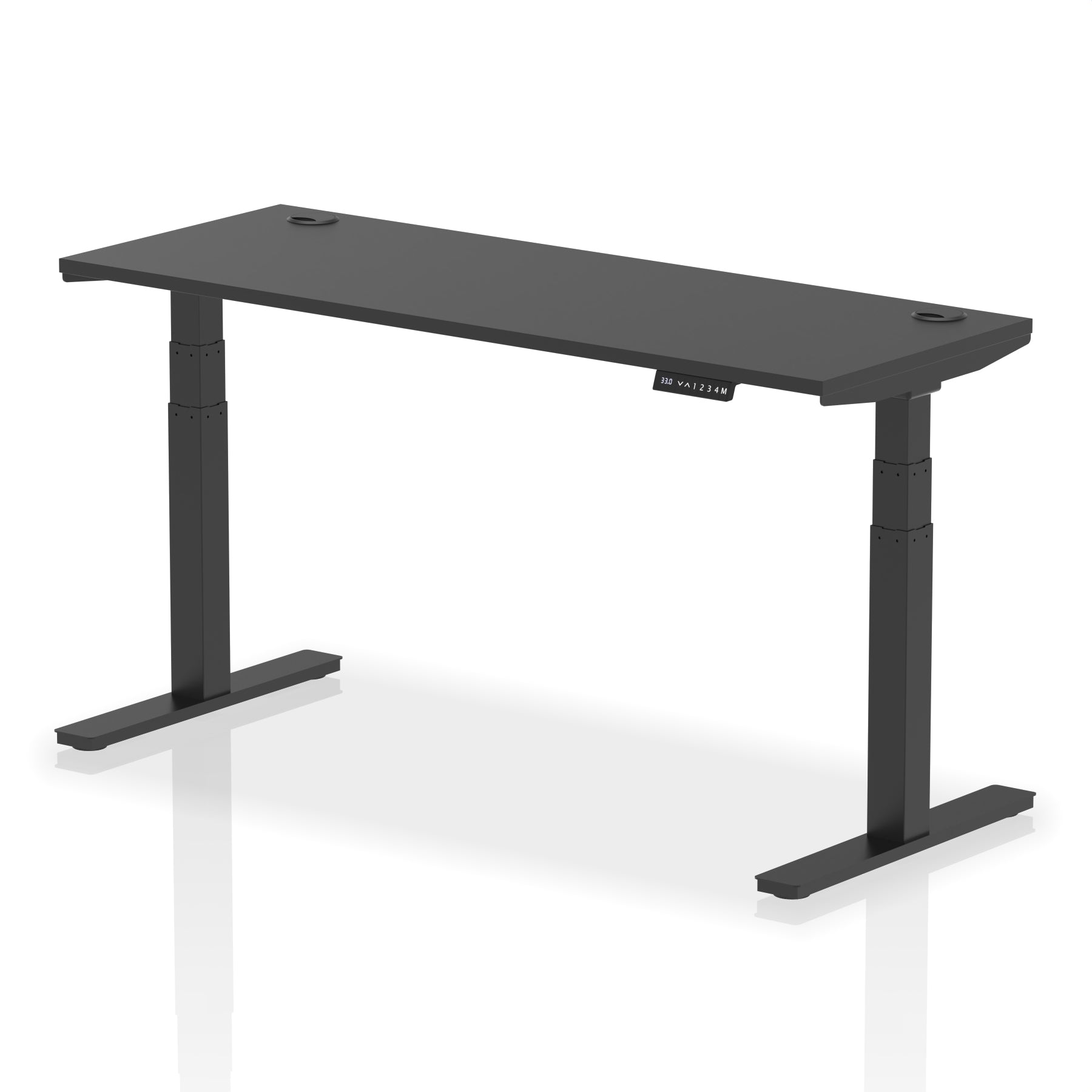 Air Height-Adjustable Black Series Slimline Desk With Cable Ports