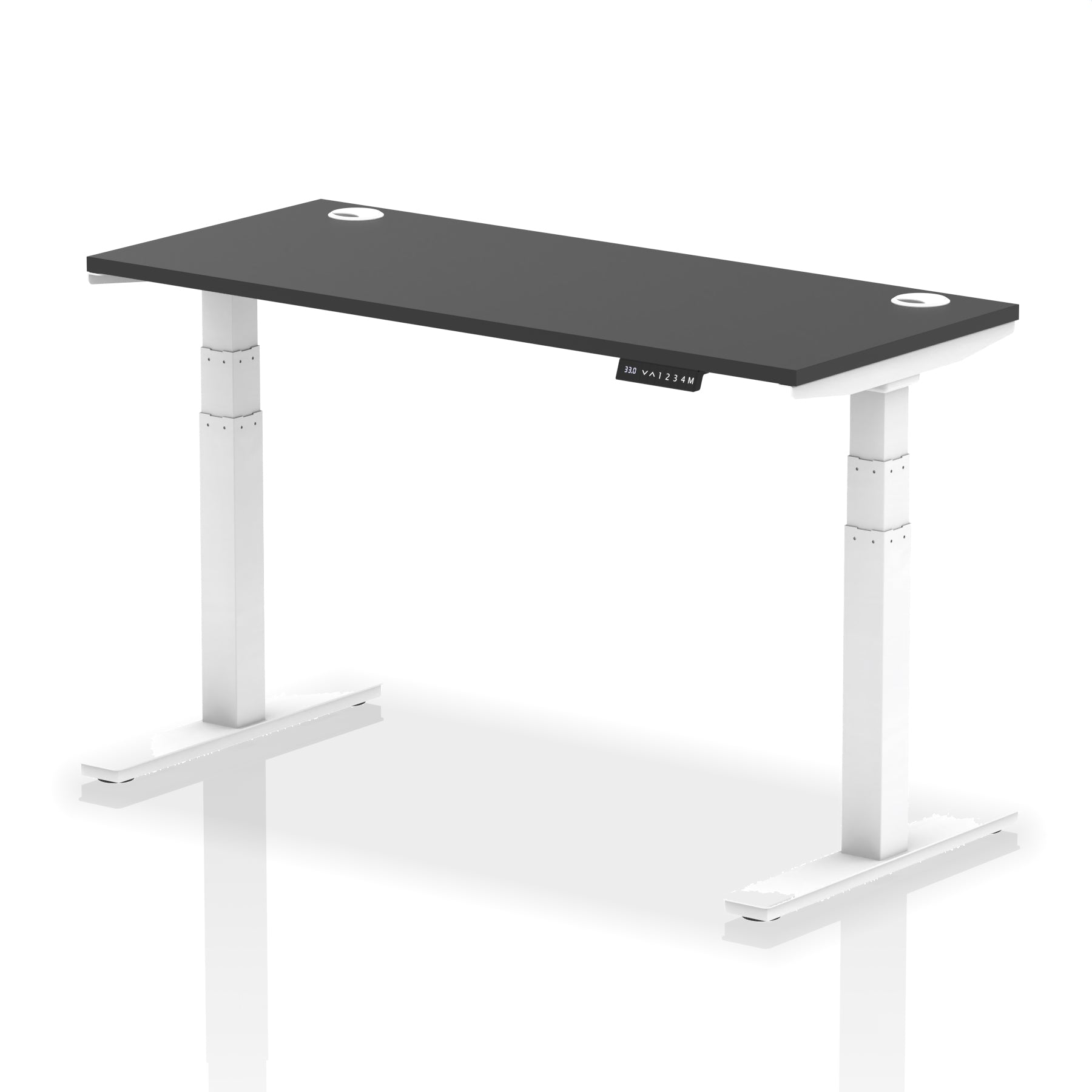 Air Height-Adjustable Black Series Slimline Desk With Cable Ports