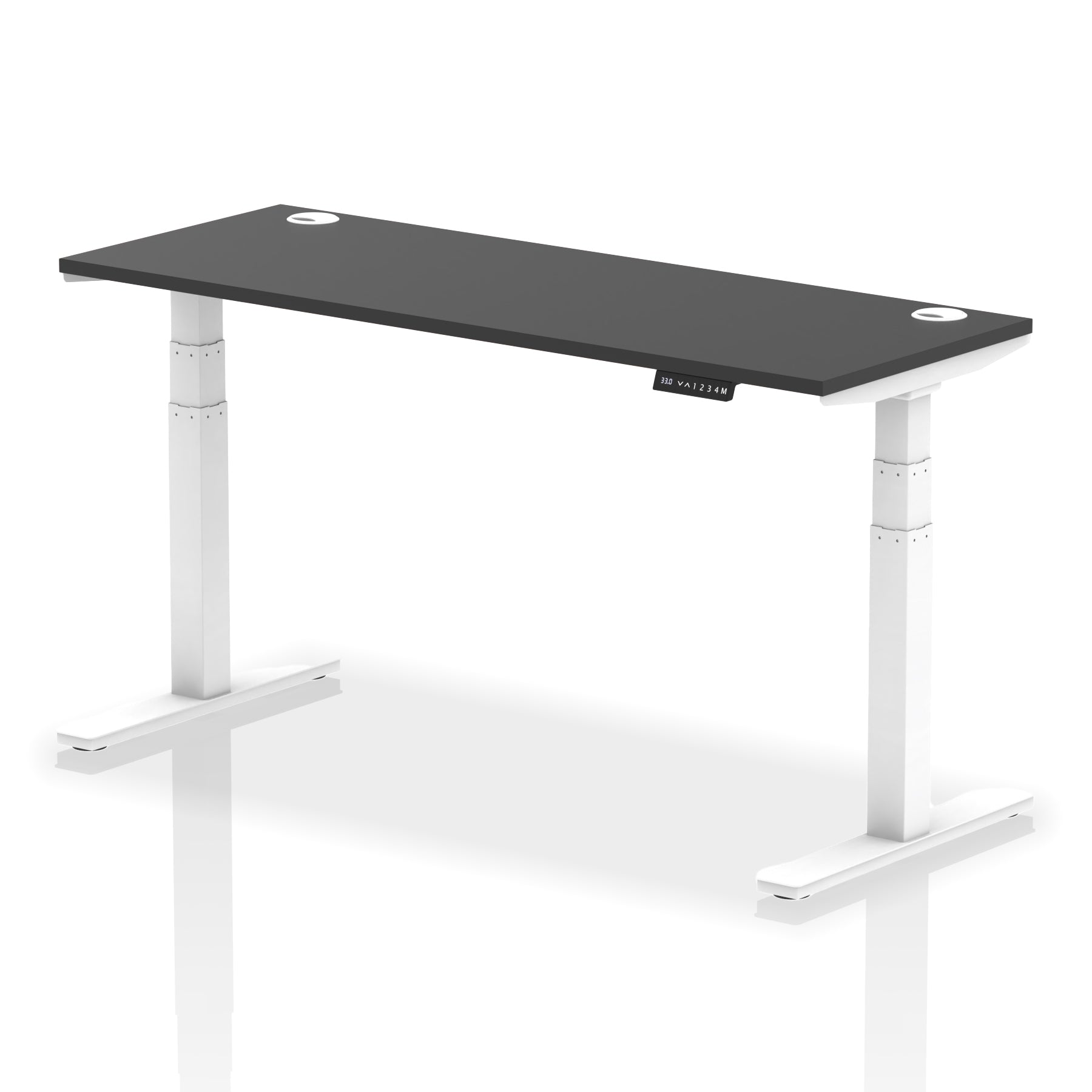 Air Height-Adjustable Black Series Slimline Desk With Cable Ports
