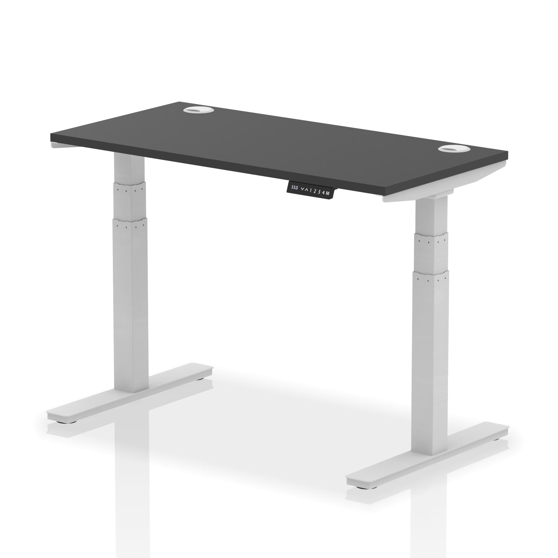 Air Height-Adjustable Black Series Slimline Desk With Cable Ports