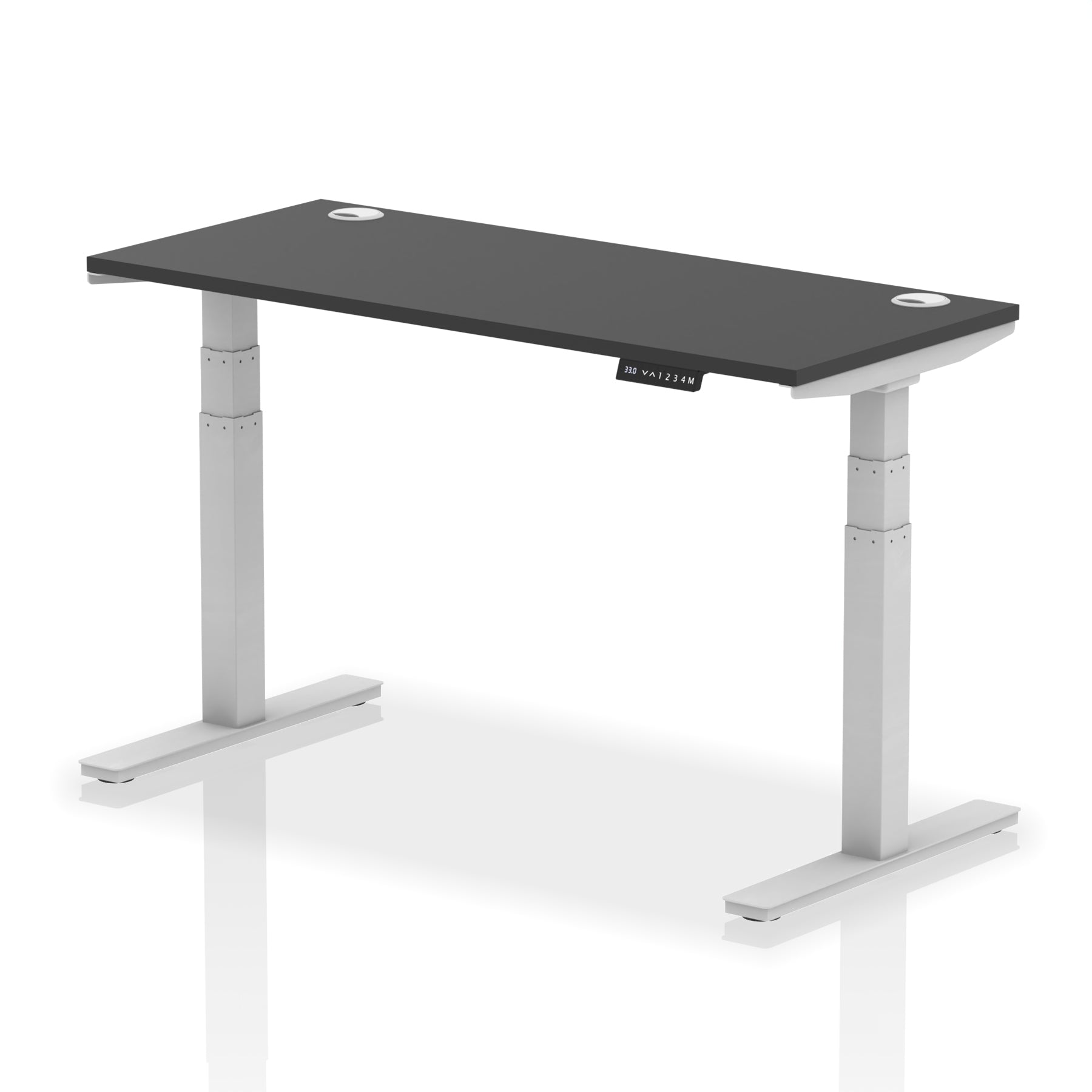 Air Height-Adjustable Black Series Slimline Desk With Cable Ports