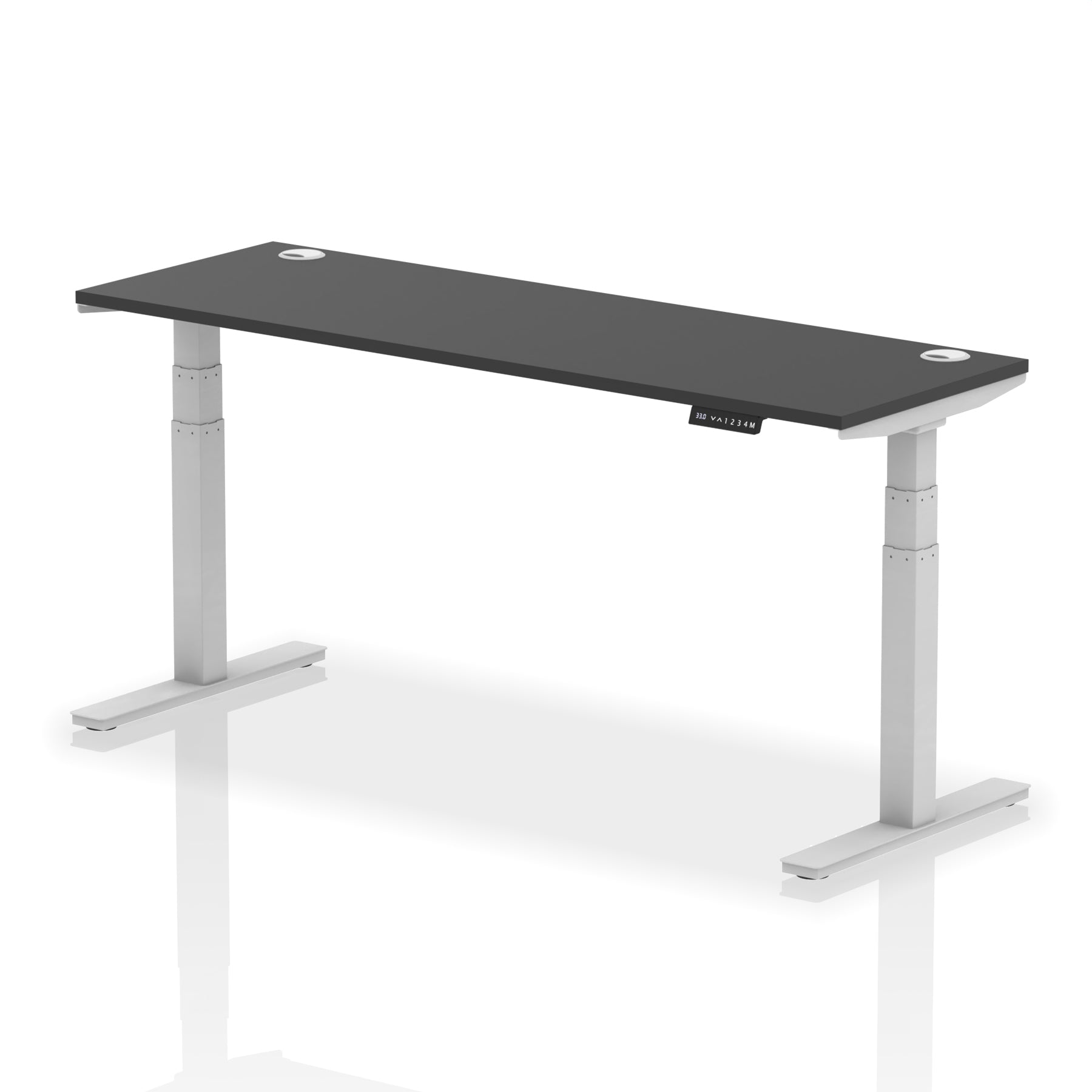 Air Height-Adjustable Black Series Slimline Desk With Cable Ports